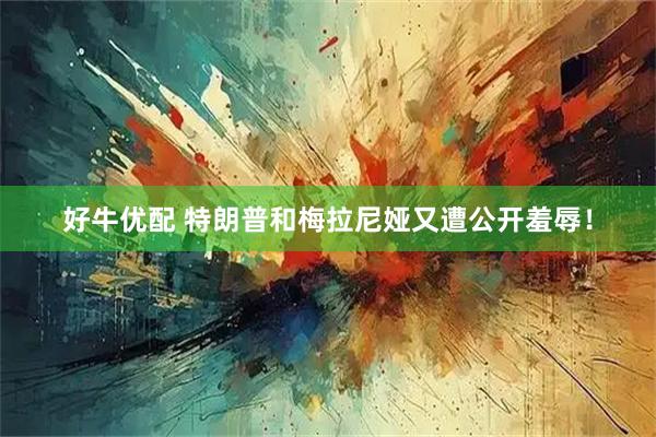 好牛优配 特朗普和梅拉尼娅又遭公开羞辱！