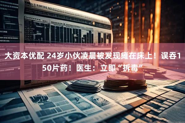 大资本优配 24岁小伙凌晨被发现瘫在床上！误吞150片药！医生：立即“拆毒”