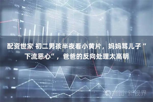 配资世家 初二男孩半夜看小黄片，妈妈骂儿子“下流恶心”，爸爸的反向处理太高明