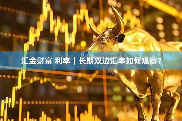 汇金财富 利率｜长期双边汇率如何观察？