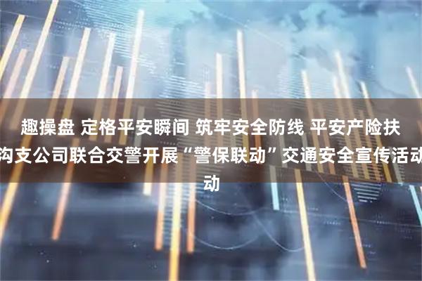 趣操盘 定格平安瞬间 筑牢安全防线 平安产险扶沟支公司联合交警开展“警保联动”交通安全宣传活动
